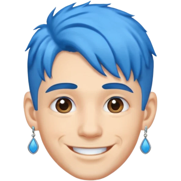 blue haired man with earrings emoji