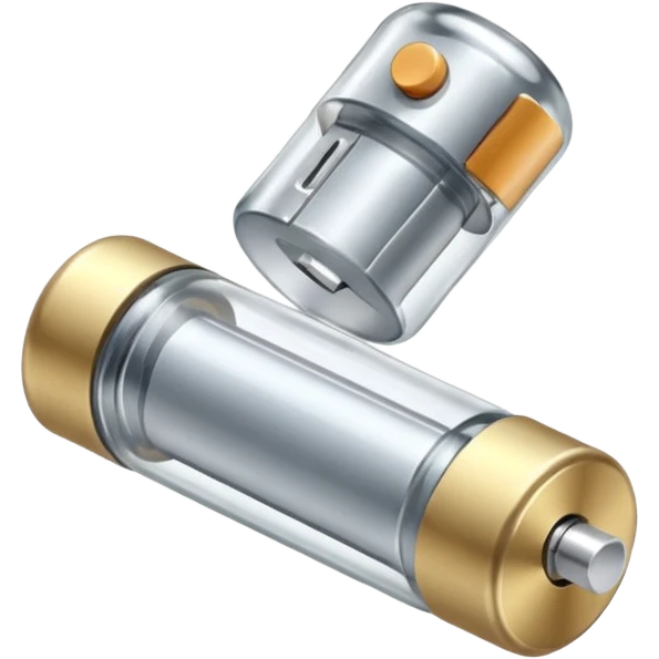 tiny glass fuse with metal caps. emoji