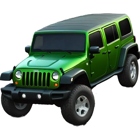Realistic jeep wrangler 4door green  emoji