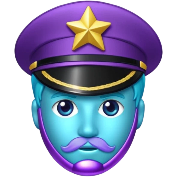 glitter purple and cian pin officer emoji
