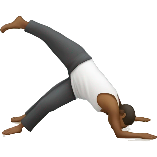 Man doing downward dog emoji