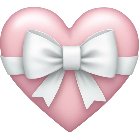 Pastel pink heart with white bow emoji