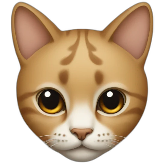 Cat with half of the muzzle is black and the other half is light brown emoji