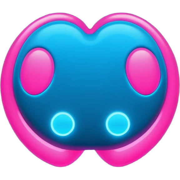 minimalist cartoon butt, neon pink and blue glowing outline, smooth rounded shapes, cyberpunk aesthetic, high contrast, vector style, no background emoji