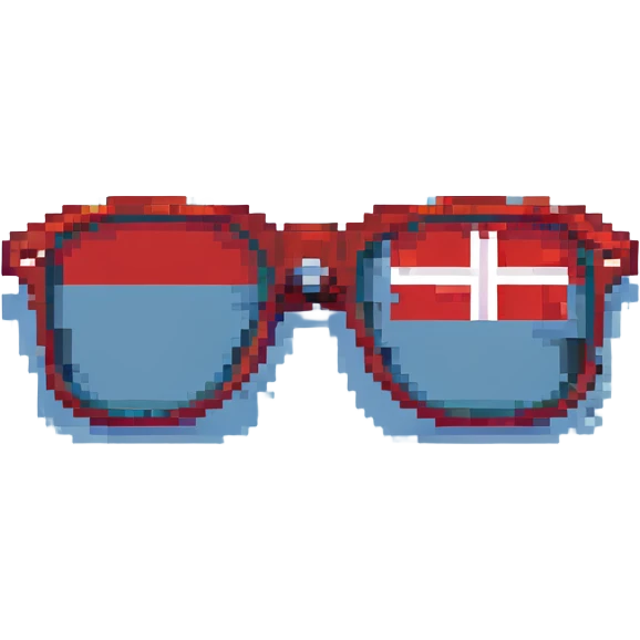 Denmark flag with sunglasses emoji