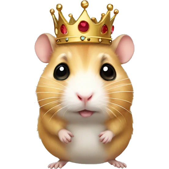 Hamster with a Crown and lashes emoji