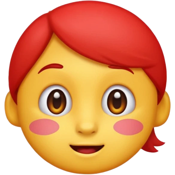 cartoon emoji sticker with a shy expression and red cheeks, colorful and cheerful, no text, suitable for WhatsApp and Instagram emoji
