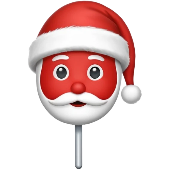 Create an icon of a location pin with a Christmas Santa hat on top, in a clean, modern, flat style. emoji
