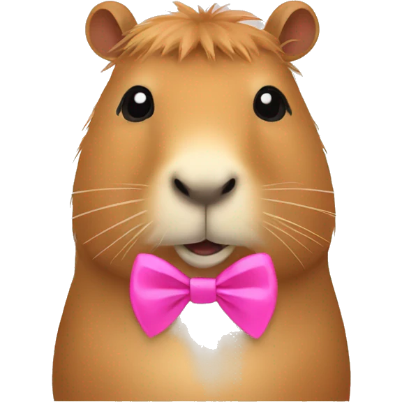 Capybara with a pink bow emoji