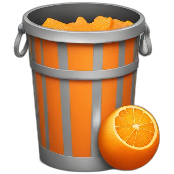 orange trash bin emoji
