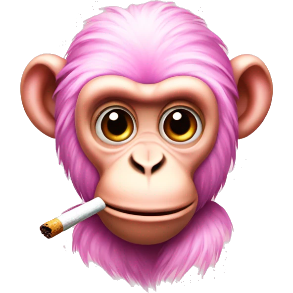 pretty pink monkey smoking  emoji