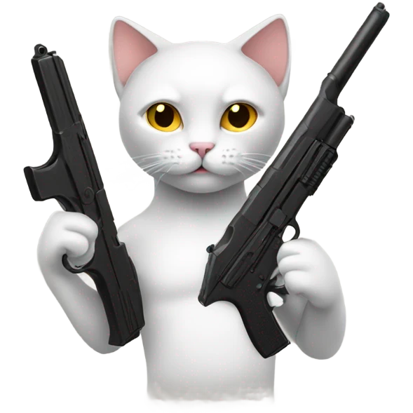Cat with a gun emoji