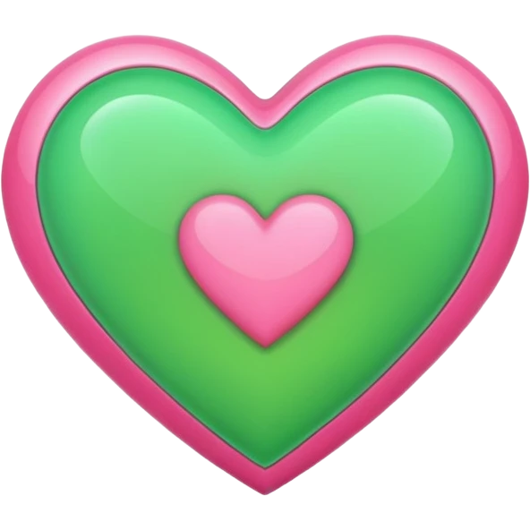 Verde e rosa cuore emoji