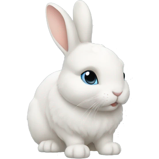 bunny thats white and has a blue coat  emoji