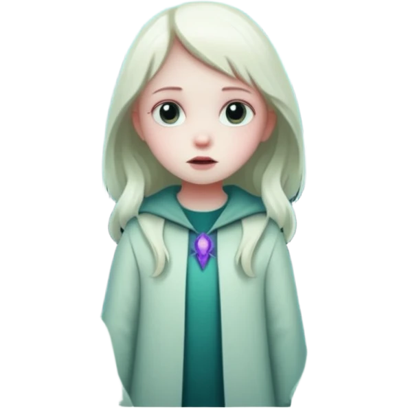 створи емоджі для казки на тему Таємниця зниклих голосів жанр жахастики щось цікавіше більш загадкове створи маленьку дівчинку в лісі з привидами emoji