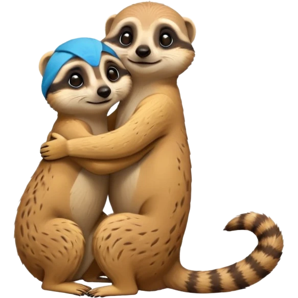 Meerkat giving a hug emoji