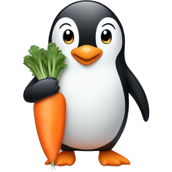 penguin holding carrot emoji