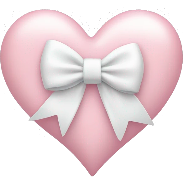 Pastel pink heart with white bow emoji