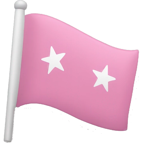 Pink flag with a white star in the center emoji