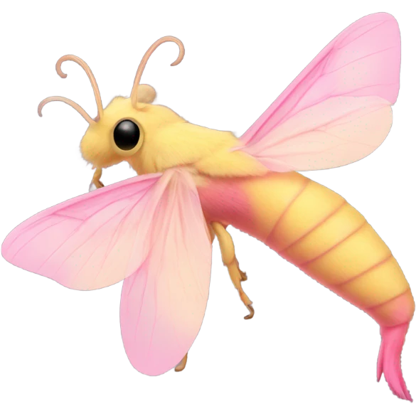 Rosy maple moth side profile emoji
