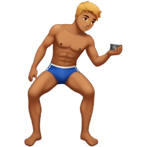 man rubbing butt which is on fire on railway tracks emoji