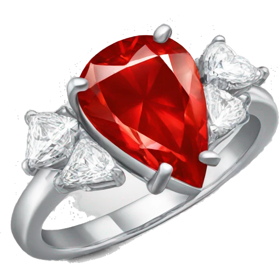 red color ring with heat shape diamond on it emoji