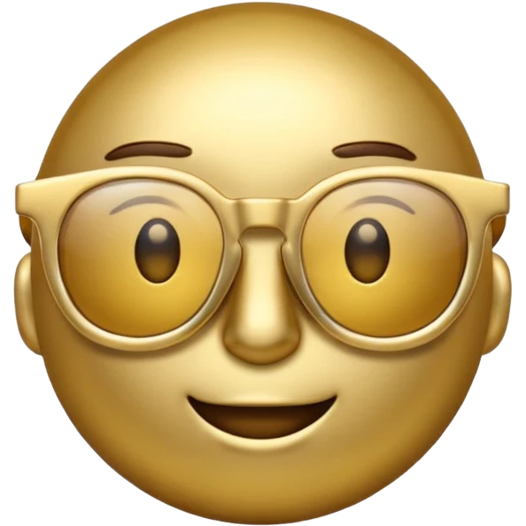 metallic emoji with glasses emoji