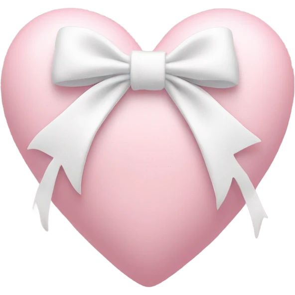 Pastel pink heart with white bow emoji
