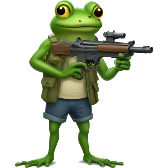 A FROG BUT FROG HAS A GUN emoji