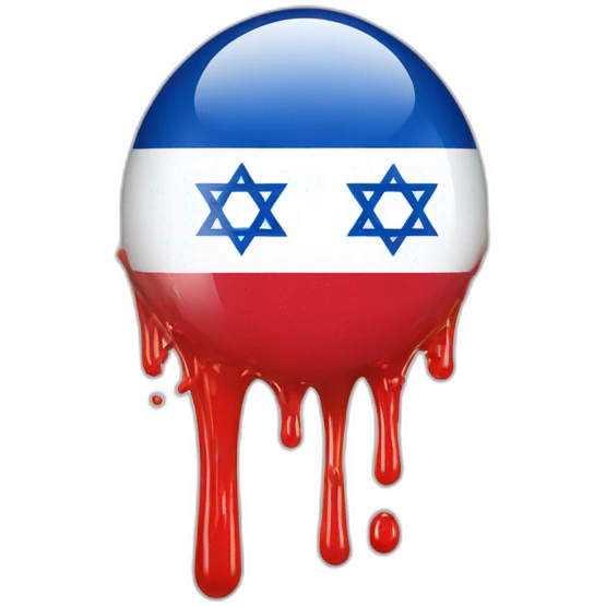 israeli flag dripped in red water emoji