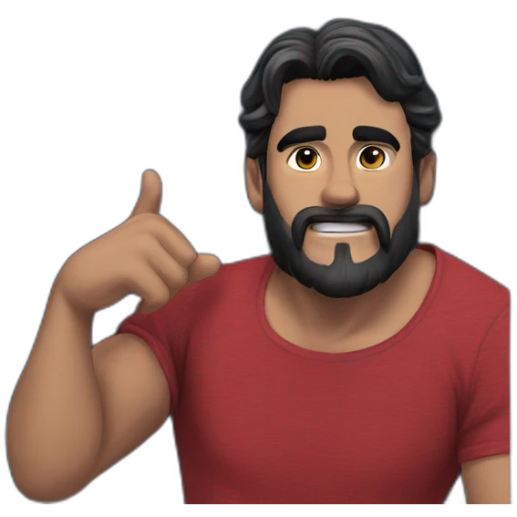 confident red shirt guy emoji