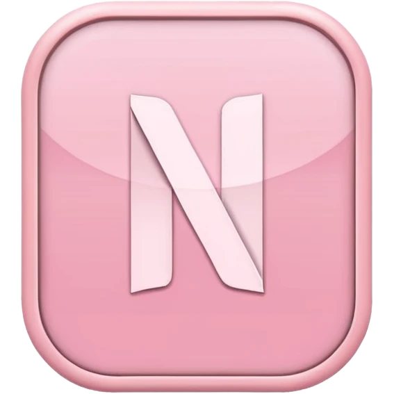 Netflix aesthetic "N" logo in pastel pink emoji