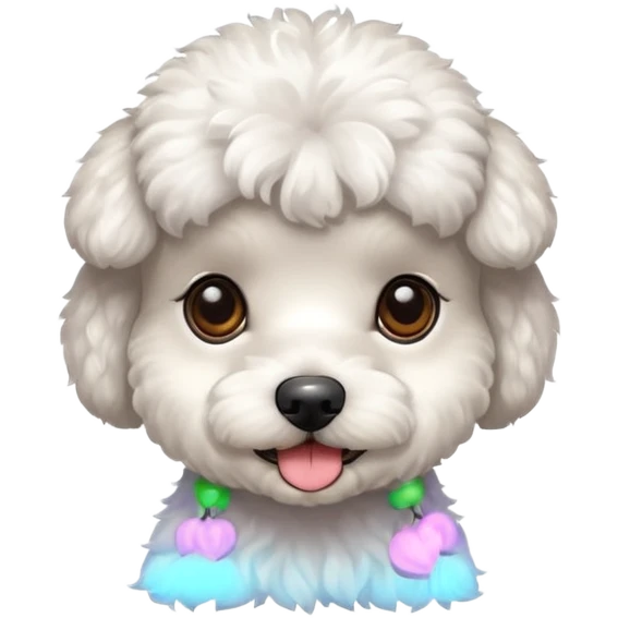 Perro caniche con un maites emoji