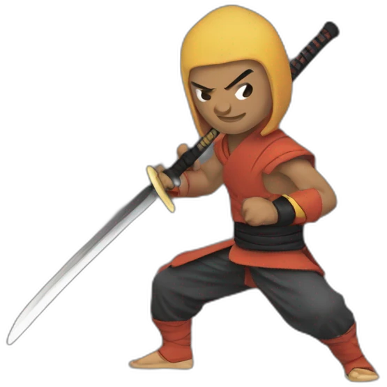 shaolin warrior with katana emoji