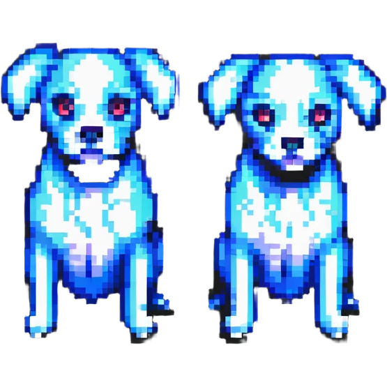 two-headed dog, pixel art style emoji