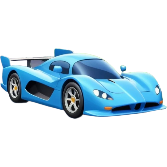 A busy coastal highway with cute fast-moving racing cars with active aero canards surrounded by green fields and distant mountains under a starry night blue sky emoji