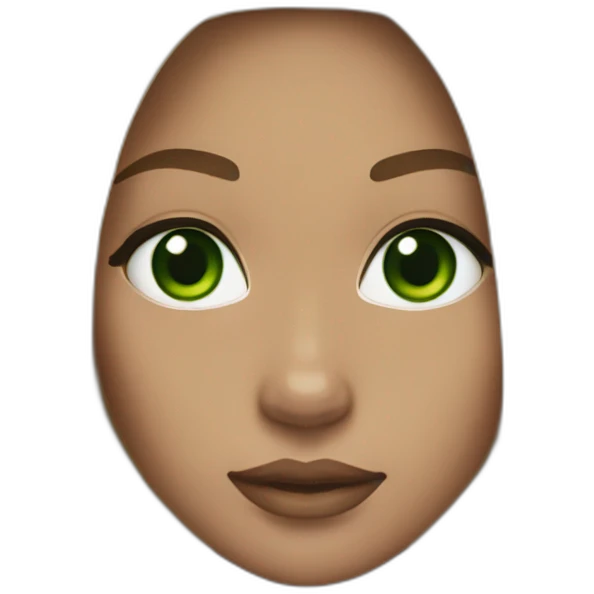 Light skin, Dark blonde girl, dark green eyes, long straight hair. Looks like nicki nicole emoji