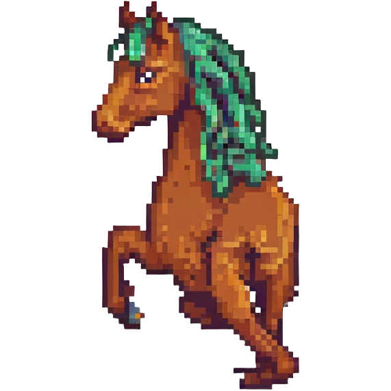 side view horse, classic 8-bit pixel art style, no background emoji