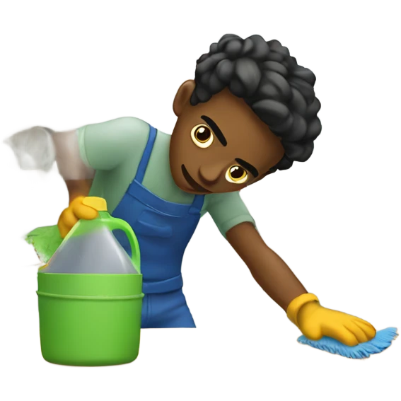 broke boy cleaning a kitchen  emoji