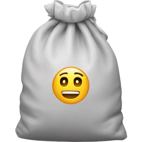 bag with 'QA' text on it emoji