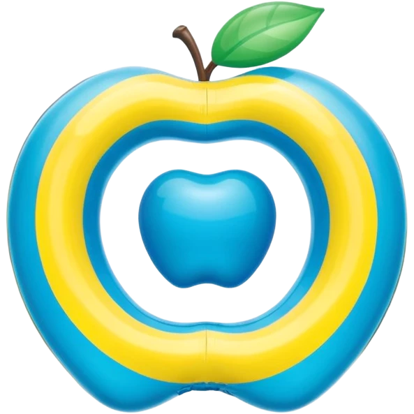 3D render of Water Wings made of shiny inflatable vinyl, visible seam lines, air valve, highly reflective plastic texture, pool toy aesthetic, Apple emoji style, isolated on white background --v 6.0 emoji