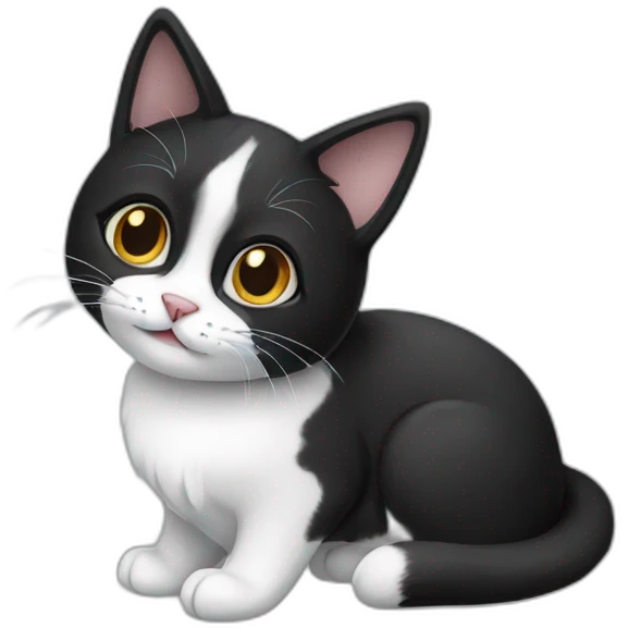 Black and white cat emoji