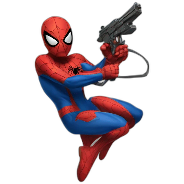 Spiderman with guns emoji