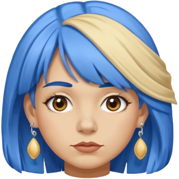 venice gondolier woman fat earring wearing blue hair face emoji