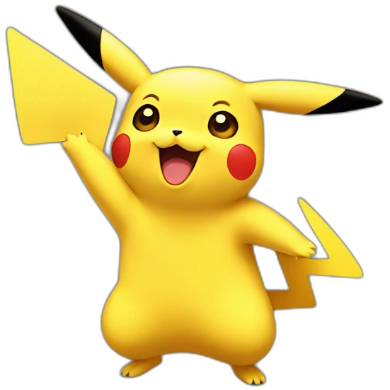 Pikachu waving hello emoji