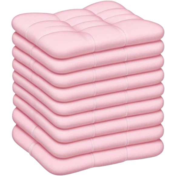 Pastel pink cotton pad stack, minimal arrangement emoji