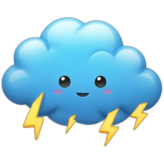 cloud with lightning rain emoji