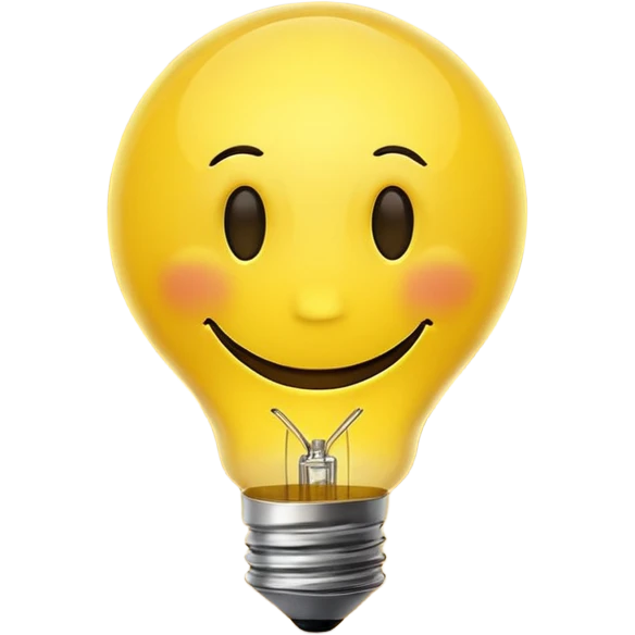 Smiley face with light bulb over head emoji