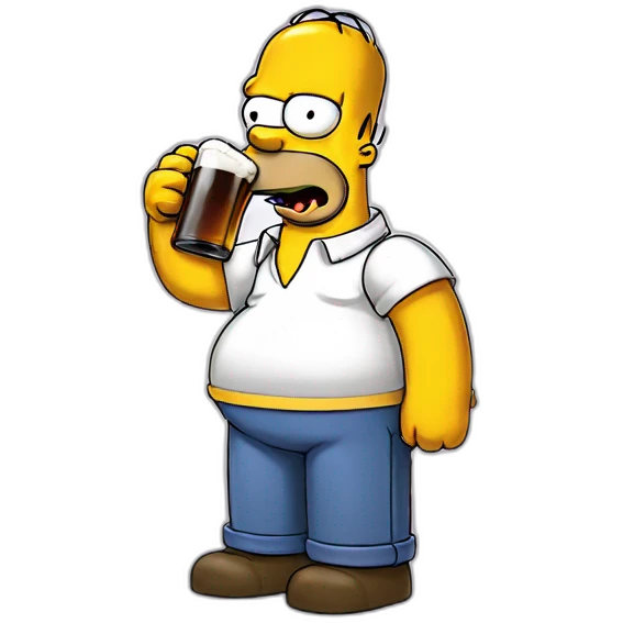 homer simpson drinking a beer emoji