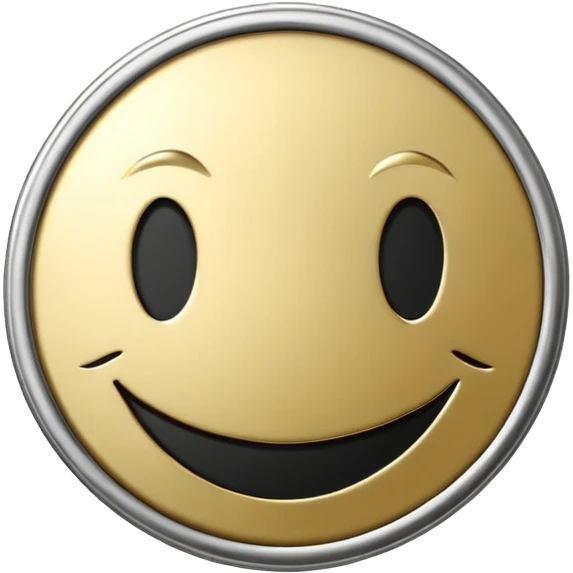 Silver coin smiley face emoji
